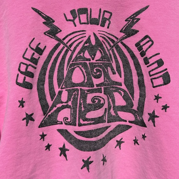 MOTHER The Drop Hot Pink Sweatshirt Free Your Mind Graphic - Picture 3 of 9